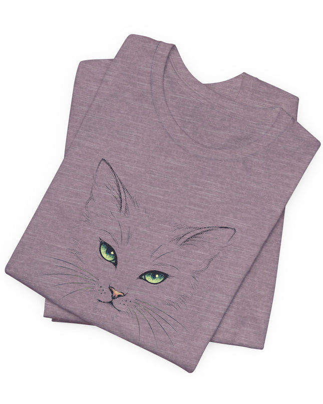 "Cat Face Sketch" Unisex Jersey Short Sleeve Tee