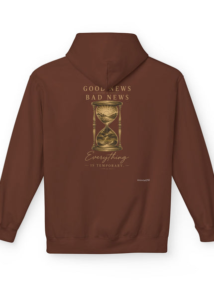 "Good News, Bad News, Everything is Temporary" Unisex Midweight Softstyle Fleece Hoodie