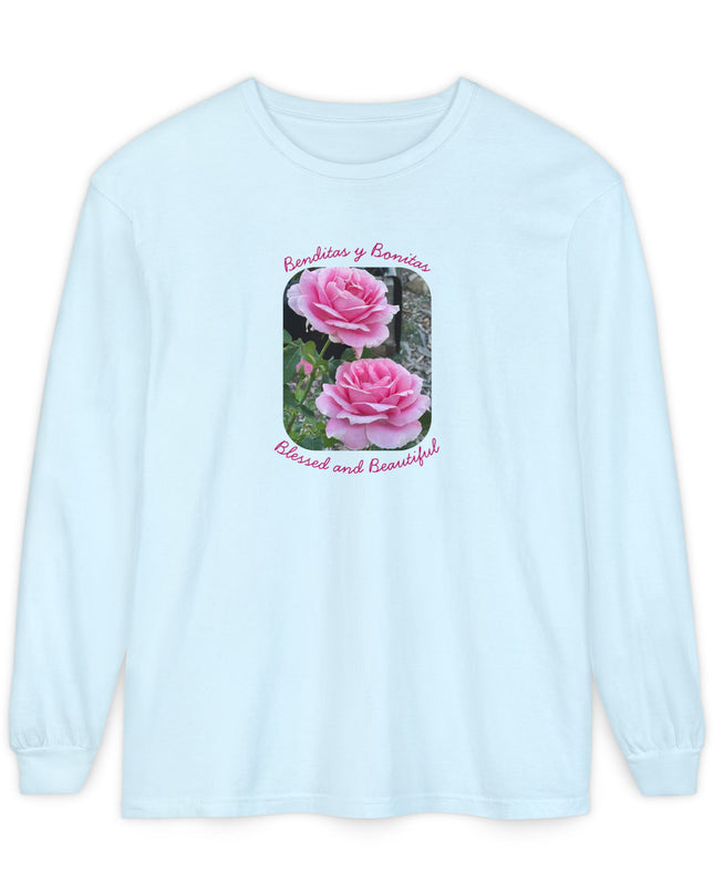 "Blessed and Beautiful" Unisex Garment-dyed Long Sleeve T-Shirt