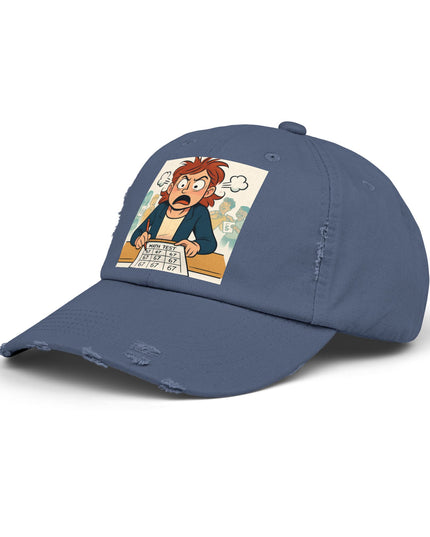 "67 with a Frustrated Math Teacher" - Unisex Distressed Cap