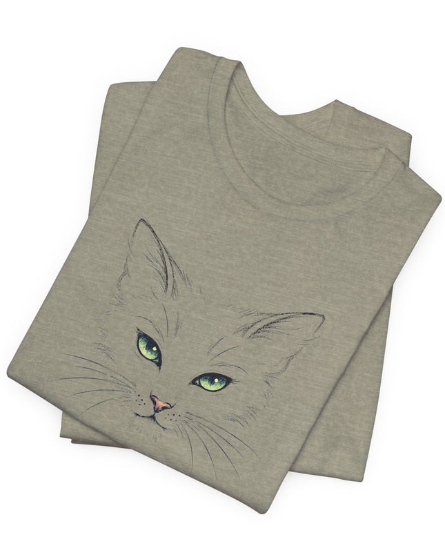 "Cat Face Sketch" Unisex Jersey Short Sleeve Tee
