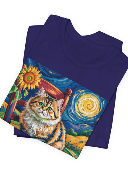 "Cat - Vincent Van Gogh style" V.1 Unisex Jersey Short Sleeve Tee