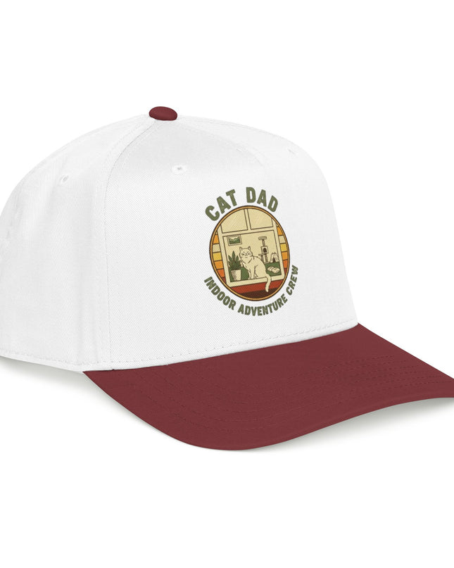 "Cat Dad Indoor Adventure Crew" Mid Profile Baseball Cap