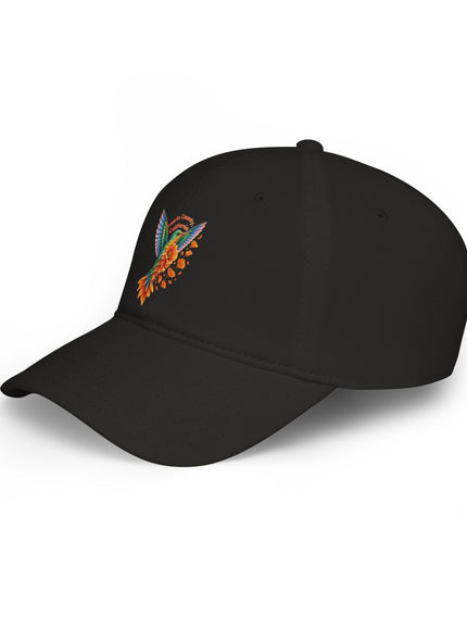 "Hummingbird and Poppies" Low Profile Baseball Cap