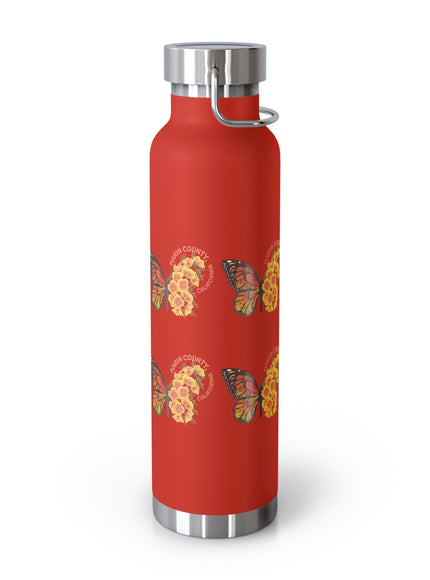 "Butterflies and Poppies Marin County, California" Copper Vacuum Insulated Bottle, 22oz