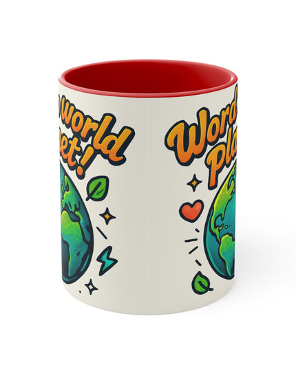 "Word to World Planet!" Accent Mug