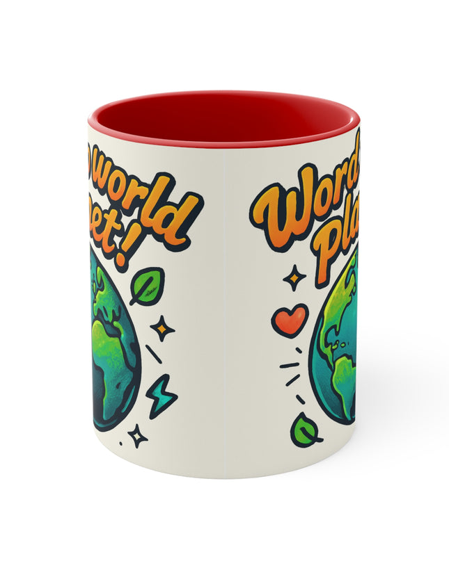"Word to World Planet!" Accent Mug