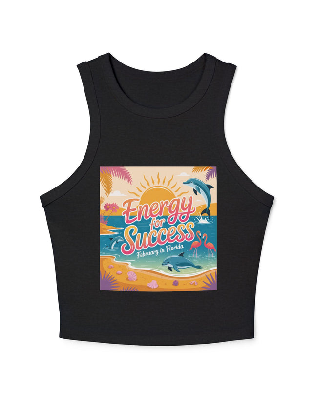 "February and Florida, Energy for Success" Women's Micro Rib Racer Tank Top