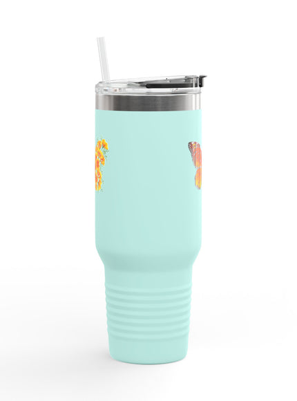 "Butterfly Poppies" Insulated Travel Mug, 40oz