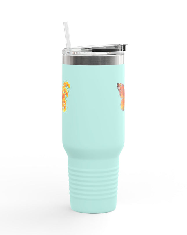 "Butterfly Poppies" Insulated Travel Mug, 40oz