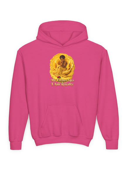 "My Father Says I am Royalty" Youth Heavy Blend Hooded Sweatshirt