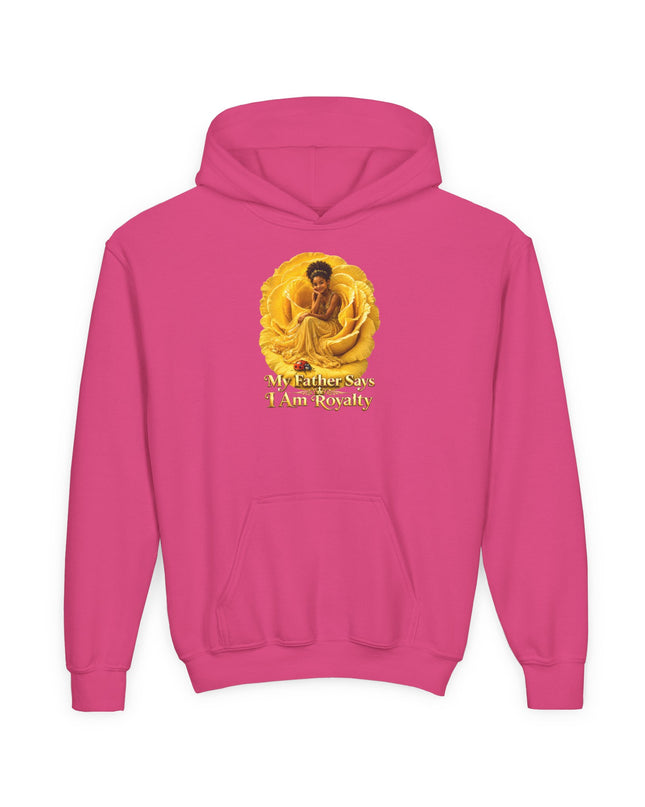 "My Father Says I am Royalty" Youth Heavy Blend Hooded Sweatshirt