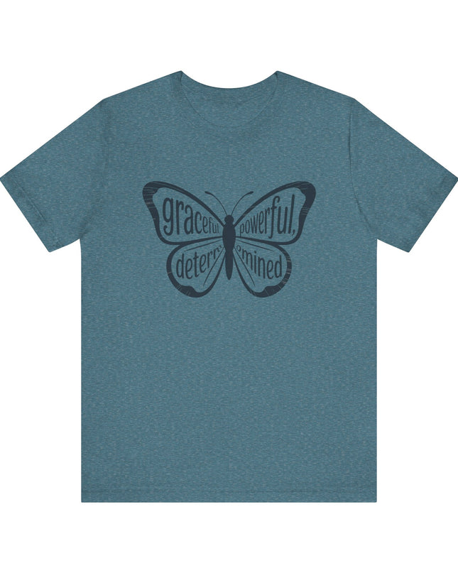 "Butterfly with Words" Unisex Jersey Short Sleeve Tee