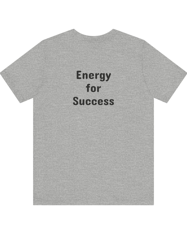 "Energy for Success" with a black and white drawing of a tree, Unisex Jersey Short Sleeve Tee