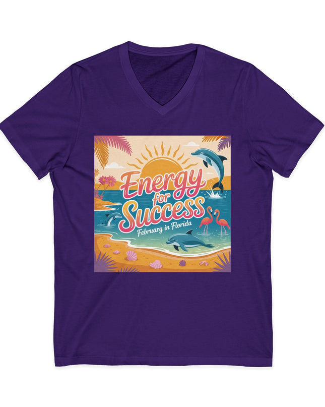 "February in Florida, Energy for Success" Ladies' V-Neck T-Shirt