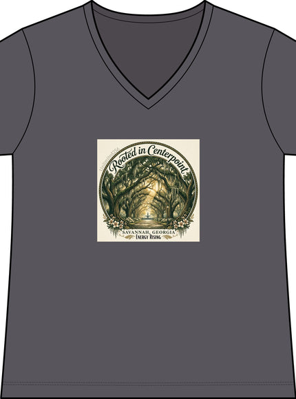 "Rooted in my Centerpoint" Women's Fine Jersey V-Neck Tee