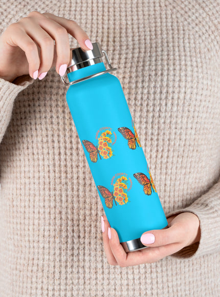 "Butterflies and Poppies Marin County, California" Copper Vacuum Insulated Bottle, 22oz