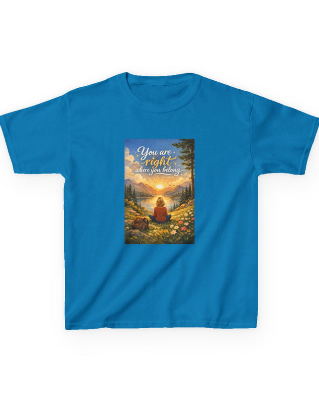 "You Are Right Where You Belong" Kids Heavy Cotton Tee