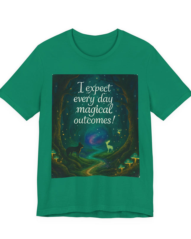 "I expect every day magical outcomes!" Men's and Women's Jersey Short Sleeve Tee
