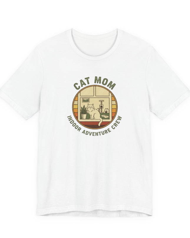 "Cat Mom Indoor Adventure Crew" Unisex Jersey Short Sleeve Tee