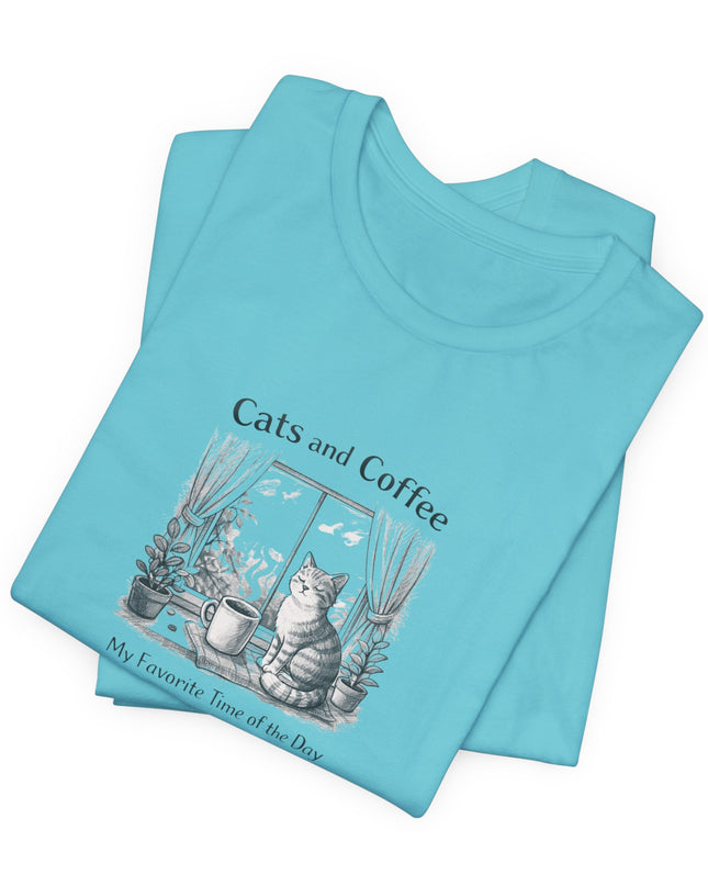 "Cats and Coffee" Unisex Jersey Short Sleeve Tee