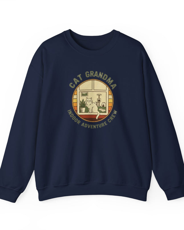 "Cat Grandma Indoor Adventure Crew" Unisex Adult Crewneck Sweatshirt