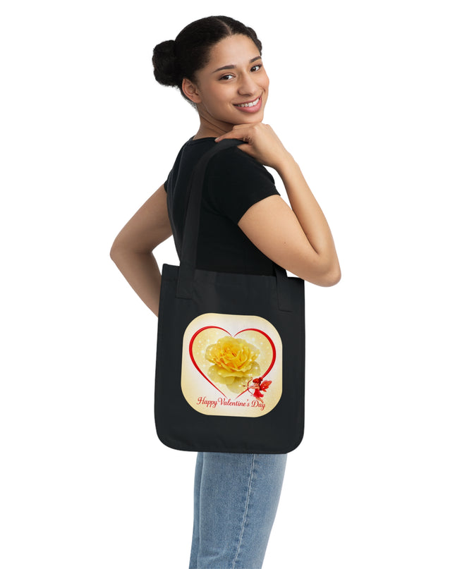"Happy Valentine's Day" Organic Canvas Tote Bag