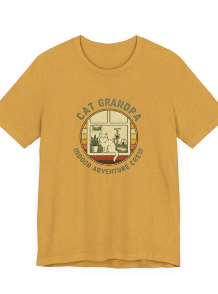 "Cat Grandpa Indoor Adventure Crew" Unisex Jersey Short Sleeve Tee