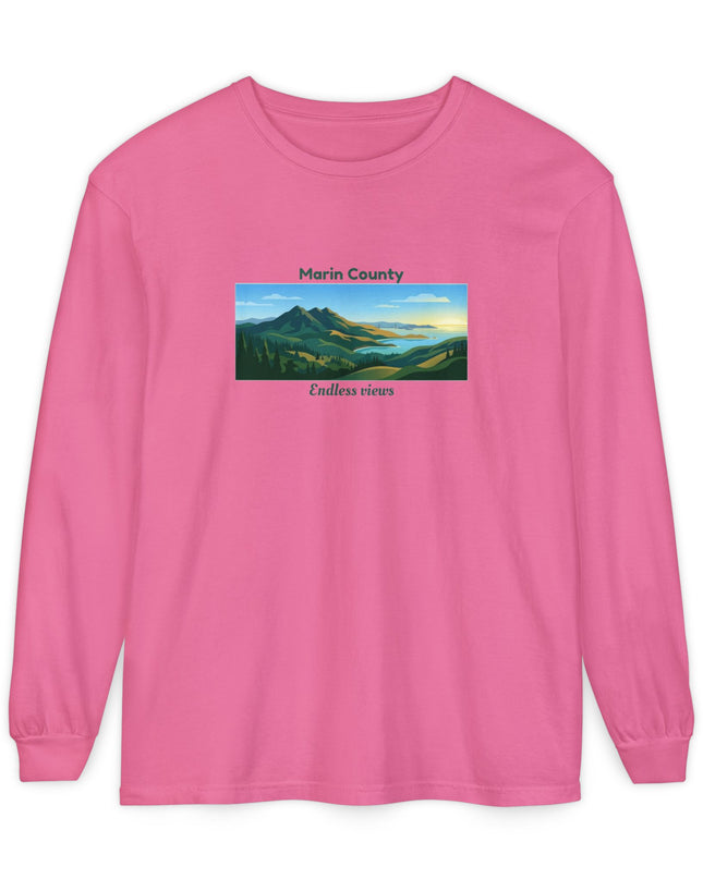 "Marin County - Endless Views" Unisex Garment-dyed Long Sleeve T-Shirt