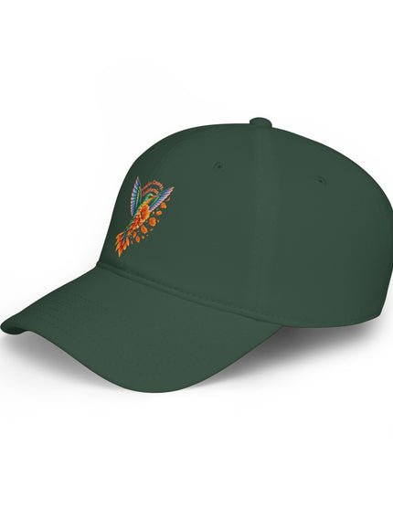 "Hummingbird and Poppies" Low Profile Baseball Cap