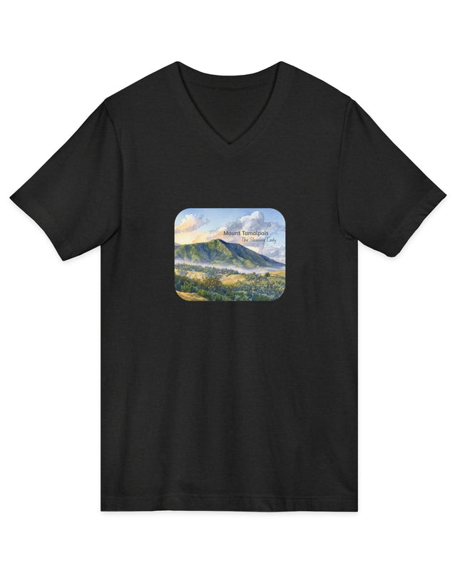 "Mount Tamalpais, the Sleeping Lady" Mount Tamalpais, the Sleeping LadyUnisex Jersey Short Sleeve V-Neck Tee