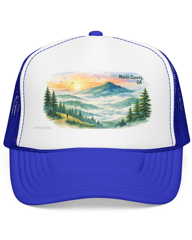 "Marin County, Where the Hills Meet the Sky" Foam Trucker Hat