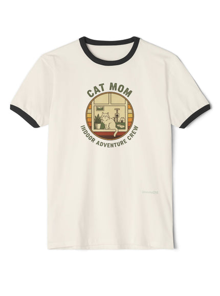 "Cat Mom" Unisex Cotton Ringer T-Shirt