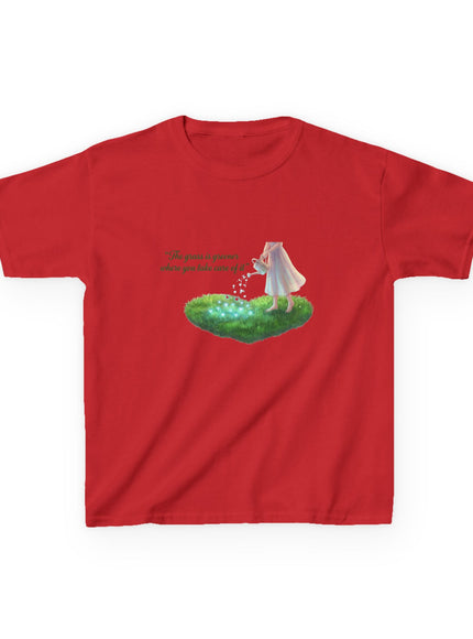 "The Grass is Greener Where You Take Care of It" Kids Heavy Cotton Tee
