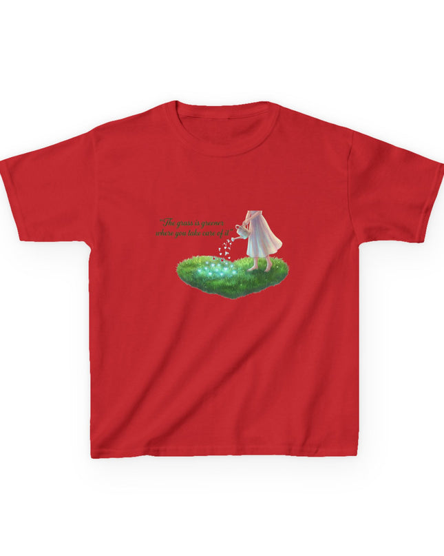 "The Grass is Greener Where You Take Care of It" Kids Heavy Cotton Tee