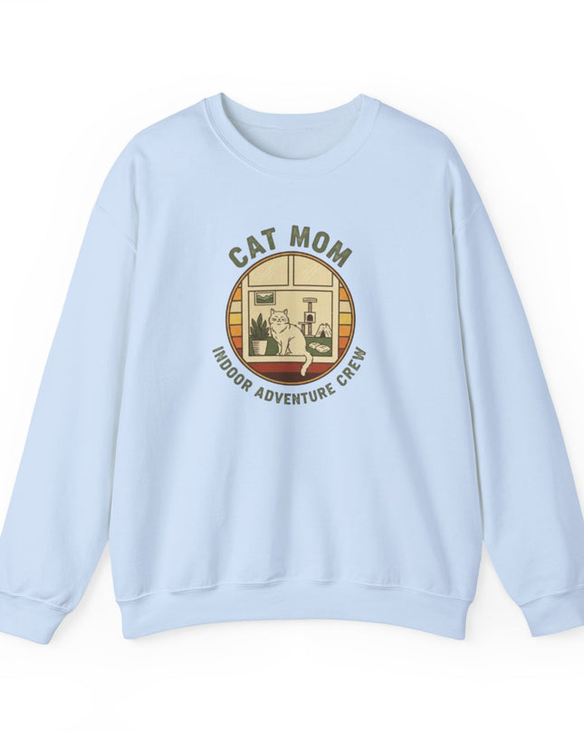 "Cat Mom Indoor Adventure Crew" Unisex Adult Sweatshirt