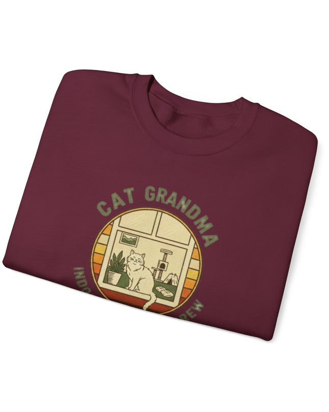 "Cat Grandma Indoor Adventure Crew" Unisex Adult Crewneck Sweatshirt