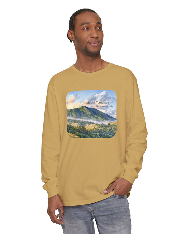 "Mount Tamalpais, the Sleeping Lady" Unisex Garment-dyed Long Sleeve T-Shirt