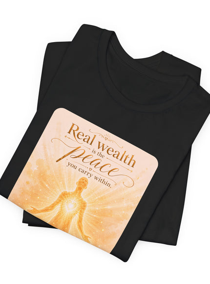 "Real Wealth" Unisex Jersey Short Sleeve Tee