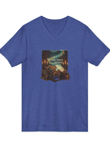 "Words Have Power" Unisex Jersey Short Sleeve V-Neck Tee