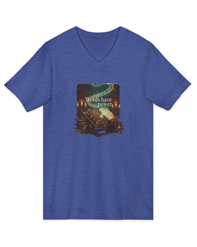 "Words Have Power" Unisex Jersey Short Sleeve V-Neck Tee