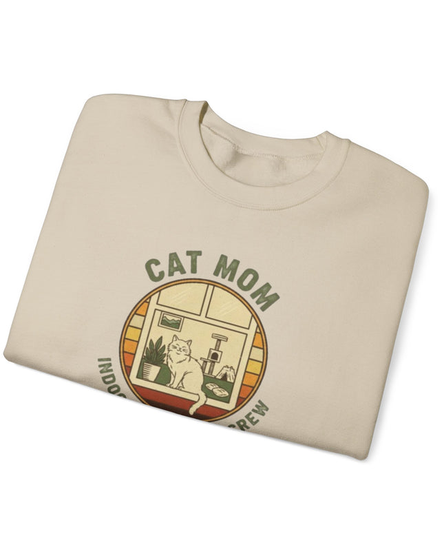 "Cat Mom Indoor Adventure Crew" Unisex Adult Sweatshirt