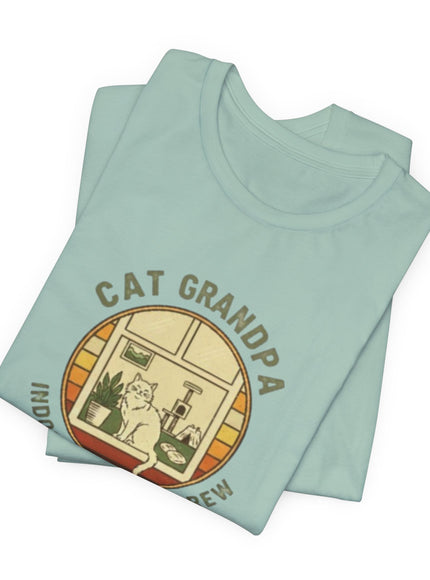 "Cat Grandpa Indoor Adventure Crew" Unisex Jersey Short Sleeve Tee