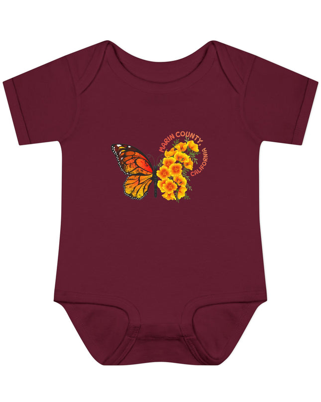 "Butterflies and Poppies Marin County, California" Infant Baby Rib Bodysuit