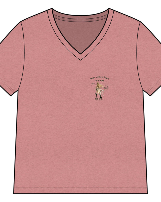 "She Saved Herself" Women’s Relaxed Heather CVC V-Neck Tee