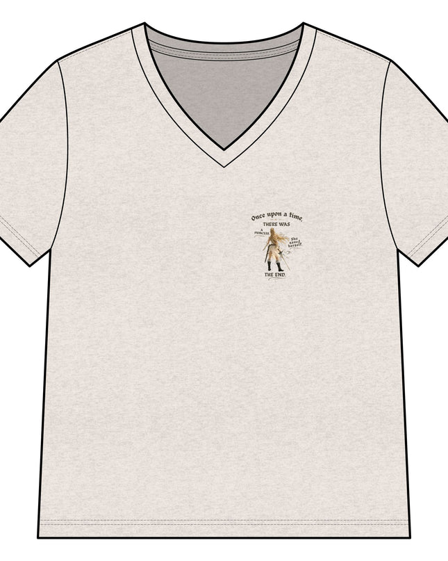 "She Saved Herself" Women’s Relaxed Heather CVC V-Neck Tee