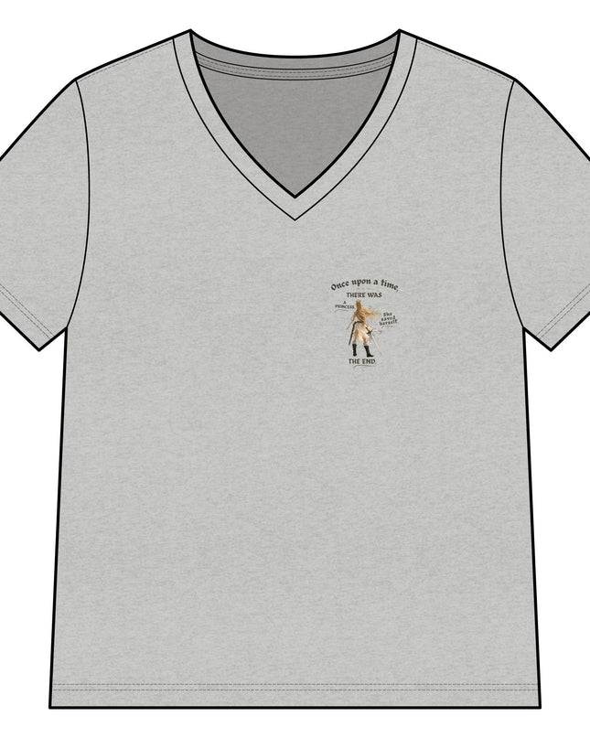 "She Saved Herself" Women’s Relaxed Heather CVC V-Neck Tee