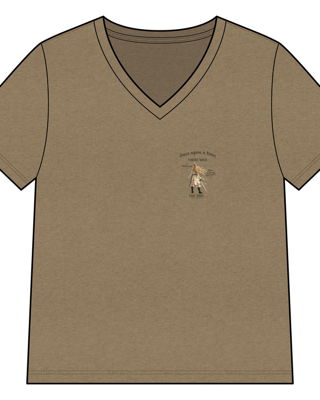 "She Saved Herself" Women’s Relaxed Heather CVC V-Neck Tee