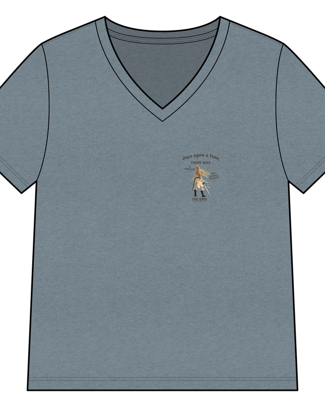"She Saved Herself" Women’s Relaxed Heather CVC V-Neck Tee