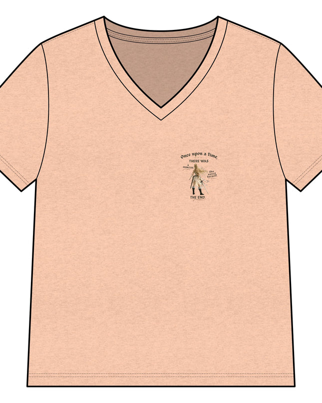 "She Saved Herself" Women’s Relaxed Heather CVC V-Neck Tee